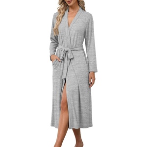 image:imageEkouaer Robes for Women Lightweight Long Bathrobe Soft Knit Bath Robe S2XLLight Grey