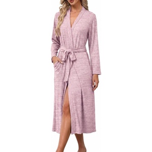 image:imageEkouaer Robes for Women Lightweight Long Bathrobe Soft Knit Bath Robe S2XLLight Pink