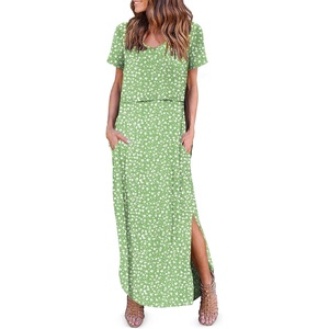 image:imageEkouaer Womens Nursing Dress Breastfeeding Summer V Neck Maternity DressesGreen Floral