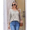 image:imageEkouaer 34 Length Sleeve Women Tops Dressy Casual Blouses Fall Shirt 2026Beige Printed