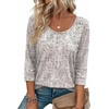 image:imageEkouaer 34 Length Sleeve Women Tops Dressy Casual Blouses Fall Shirt 2026Beige Printed