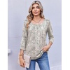 image:imageEkouaer 34 Length Sleeve Women Tops Dressy Casual Blouses Fall Shirt 2026Beige Printed