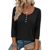 image:imageEkouaer 34 Length Sleeve Women Tops Dressy Casual Blouses Fall Shirt 2026Black