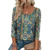 image:imageEkouaer 34 Length Sleeve Women Tops Dressy Casual Blouses Fall Shirt 2026Blue Bohemian