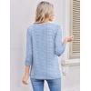 image:imageEkouaer 34 Length Sleeve Women Tops Dressy Casual Blouses Fall Shirt 2026Blue White Stripes