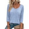 image:imageEkouaer 34 Length Sleeve Women Tops Dressy Casual Blouses Fall Shirt 2026Blue White Stripes