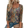 image:imageEkouaer 34 Length Sleeve Women Tops Dressy Casual Blouses Fall Shirt 2026Brown Bohemianmz721