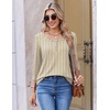 image:imageEkouaer 34 Length Sleeve Women Tops Dressy Casual Blouses Fall Shirt 2026Brown Striped