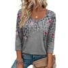 image:imageEkouaer 34 Length Sleeve Women Tops Dressy Casual Blouses Fall Shirt 2026Grey Floral