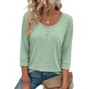 image:imageEkouaer 34 Length Sleeve Women Tops Dressy Casual Blouses Fall Shirt 2026Light Green