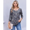image:imageEkouaer 34 Length Sleeve Women Tops Dressy Casual Blouses Fall Shirt 2026Navy Paisley Print
