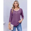 image:imageEkouaer 34 Length Sleeve Women Tops Dressy Casual Blouses Fall Shirt 2026Purple