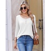 image:imageEkouaer 34 Length Sleeve Women Tops Dressy Casual Blouses Fall Shirt 2026White