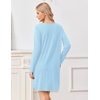 image:imageEkouaer Nightgowns for Women Bamboo Viscose Long Sleeve Sleep ShirtsAqua