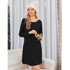 image:imageEkouaer Nightgowns for Women Bamboo Viscose Long Sleeve Sleep ShirtsBlack