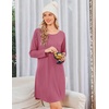 image:imageEkouaer Nightgowns for Women Bamboo Viscose Long Sleeve Sleep ShirtsCherry Red