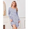 image:imageEkouaer Nightgowns for Women Bamboo Viscose Long Sleeve Sleep ShirtsFloral Purple