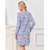 image:imageEkouaer Nightgowns for Women Bamboo Viscose Long Sleeve Sleep ShirtsFloral Purple