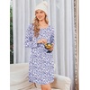 image:imageEkouaer Nightgowns for Women Bamboo Viscose Long Sleeve Sleep ShirtsFloral Purple