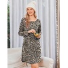 image:imageEkouaer Nightgowns for Women Bamboo Viscose Long Sleeve Sleep ShirtsLeopard
