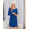 image:imageEkouaer Nightgowns for Women Bamboo Viscose Long Sleeve Sleep ShirtsPeacock Blue