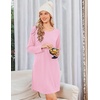 image:imageEkouaer Nightgowns for Women Bamboo Viscose Long Sleeve Sleep ShirtsPink