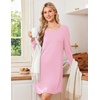 image:imageEkouaer Nightgowns for Women Bamboo Viscose Long Sleeve Sleep ShirtsPink