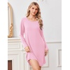 image:imageEkouaer Nightgowns for Women Bamboo Viscose Long Sleeve Sleep ShirtsPink