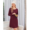 image:imageEkouaer Nightgowns for Women Bamboo Viscose Long Sleeve Sleep ShirtsRed