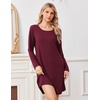 image:imageEkouaer Nightgowns for Women Bamboo Viscose Long Sleeve Sleep ShirtsRed