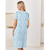 image:imageEkouaer Nightgowns for Women Smocked Night Gown Short Sleeve SleepshirtsFloral Blue