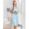 image:imageEkouaer Nightgowns for Women Smocked Night Gown Short Sleeve SleepshirtsFloral Blue