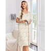 image:imageEkouaer Nightgowns for Women Smocked Night Gown Short Sleeve SleepshirtsFloral Yellow