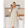 image:imageEkouaer Nightgowns for Women Smocked Night Gown Short Sleeve SleepshirtsFloral Yellow