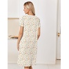image:imageEkouaer Nightgowns for Women Smocked Night Gown Short Sleeve SleepshirtsFloral Yellow