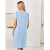 image:imageEkouaer Nightgowns for Women Smocked Night Gown Short Sleeve SleepshirtsLight Blue