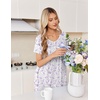 image:imageEkouaer Nightgowns for Women Smocked Night Gown Short Sleeve SleepshirtsPurple Blossom