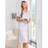 image:imageEkouaer Nightgowns for Women Smocked Night Gown Short Sleeve SleepshirtsPurple Blossom