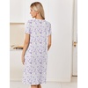 image:imageEkouaer Nightgowns for Women Smocked Night Gown Short Sleeve SleepshirtsPurple Blossom