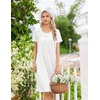 image:imageEkouaer Nightgowns for Women Smocked Night Gown Short Sleeve SleepshirtsWhite