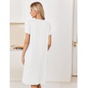 image:imageEkouaer Nightgowns for Women Smocked Night Gown Short Sleeve SleepshirtsWhite