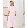 image:imageEkouaer Nightgowns for Women Smocked Night Gown Short Sleeve SleepshirtsWhite Pink Floral