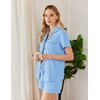 image:imageEkouaer Pajamas for Women Set Button Down Short Sleeve Sleepwear 2 Piece pjBaby Blue