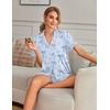 image:imageEkouaer Pajamas for Women Set Button Down Short Sleeve Sleepwear 2 Piece pjBlue Pentagram
