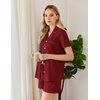 image:imageEkouaer Pajamas for Women Set Button Down Short Sleeve Sleepwear 2 Piece pjBurgundy