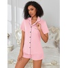 image:imageEkouaer Pajamas for Women Set Button Down Short Sleeve Sleepwear 2 Piece pjPink