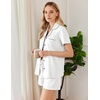 image:imageEkouaer Pajamas for Women Set Button Down Short Sleeve Sleepwear 2 Piece pjWhite