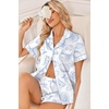image:imageEkouaer Women Satin Pajama Sets Cute Print Silk Pjs Shorts Sets S4XLBlue Ocean Shell