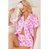image:imageEkouaer Women Satin Pajama Sets Cute Print Silk Pjs Shorts Sets S4XLBow Print