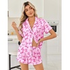 image:imageEkouaer Women Satin Pajama Sets Cute Print Silk Pjs Shorts Sets S4XLBow Print